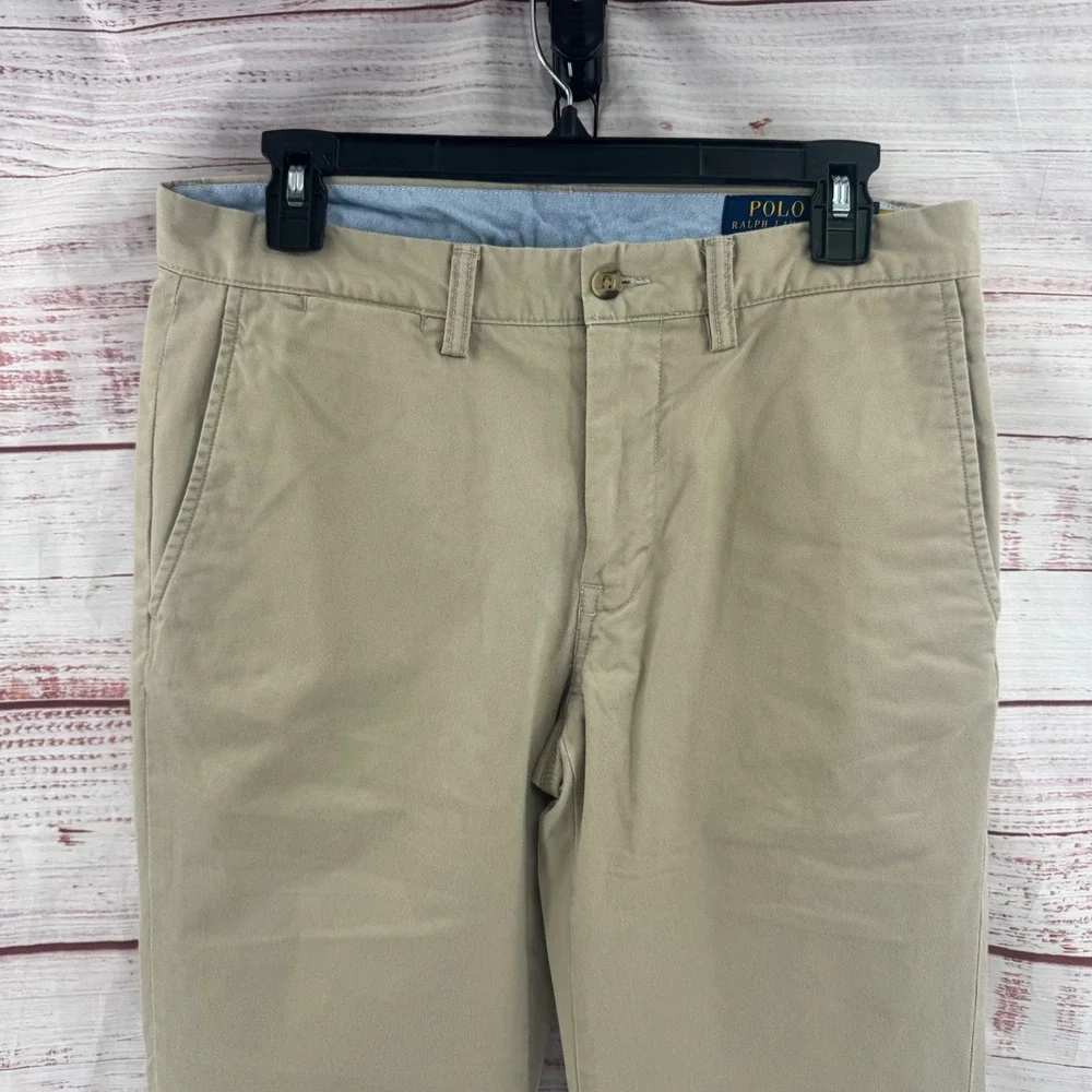 Polo Ralph Lauren Pants Mens 30x32 Stretch Straight Fit Chino Khaki Tan